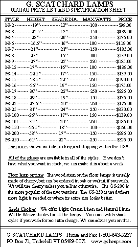 Catalogue Pricelist